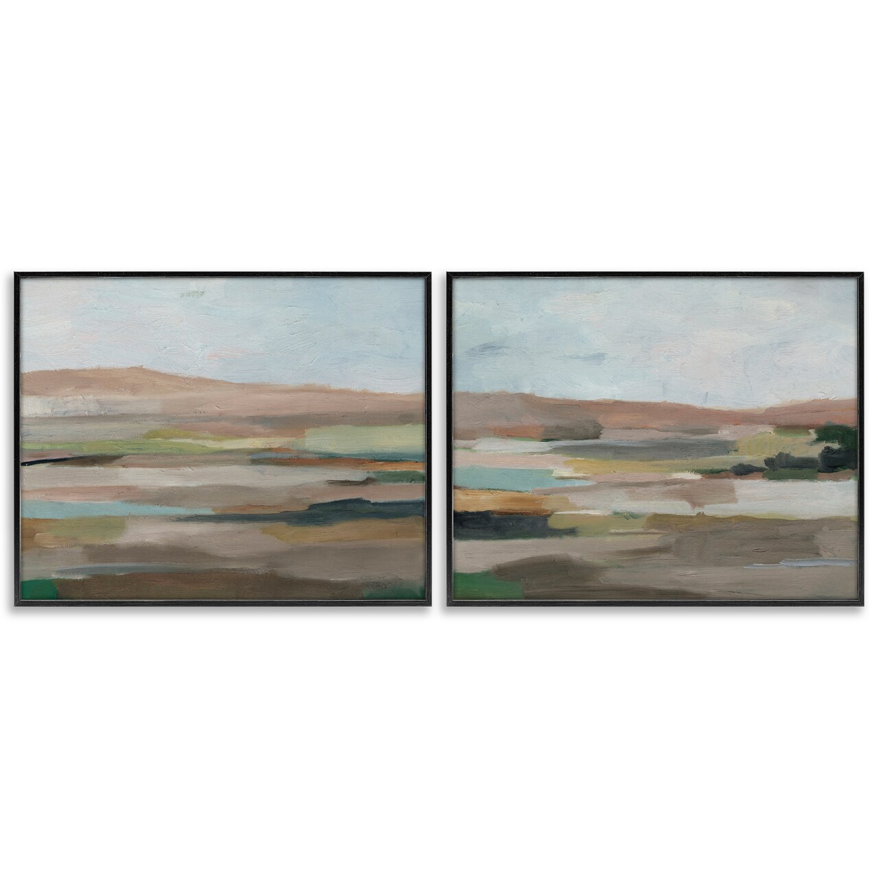 Stupell Industries Neutral Abstract Landscape 2 pc Framed Giclee Wall Art Set Design by Ethan Harper
